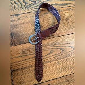 Coach Braided Leather Belt in Rich Brown, Petite Size